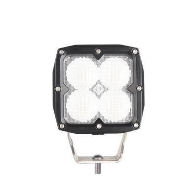 Waterproof IP68 40W 4inch Square 10-30V Flood LED Working Light for Agriculture Tractor Trailer Marine