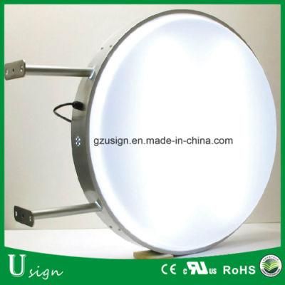 Round Shape Outdoor Acrylic Sign Aluminum Frame LED Blank Light Box