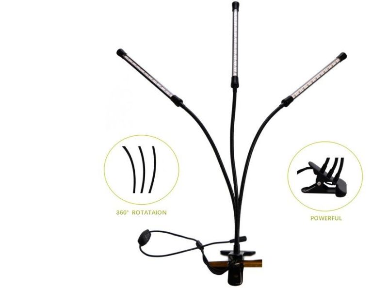 Indoor Garden Hydroponic Plant LED Grow Light, Horticulture Light with 3 Strip Heads, PSE