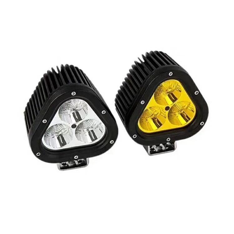 New 60W Car LED Work Light 4" Driving Spotlight 4X4 off-Road SUV ATV Truck White Yellow Auto Fog Lights Triangle Shape