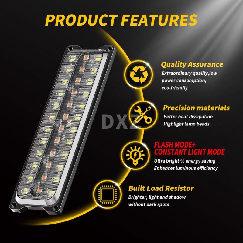 Dxz New Arrival Strobe Signal LED 12V 24V Amber Red 36LED Warning Emergency for Tail Lights Traffic Advisor for Vehicles Truck Car