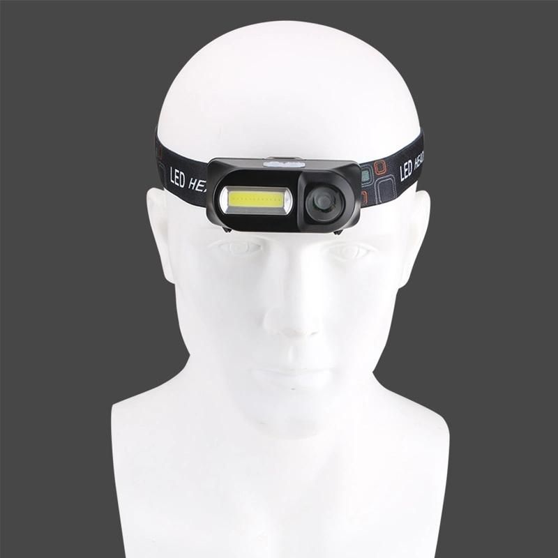 ABS Micro USB Rechargeble Outdoor COB LED Headlamp for Fishing