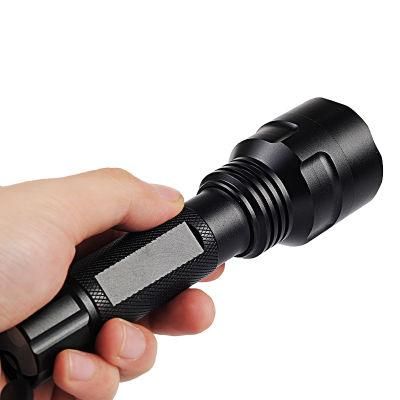 Strobe 18650 Built in Li-ion Battery Aluminium Alloy Strong Light Long-Range Focusing Tactical Flashlight with 3 Modes