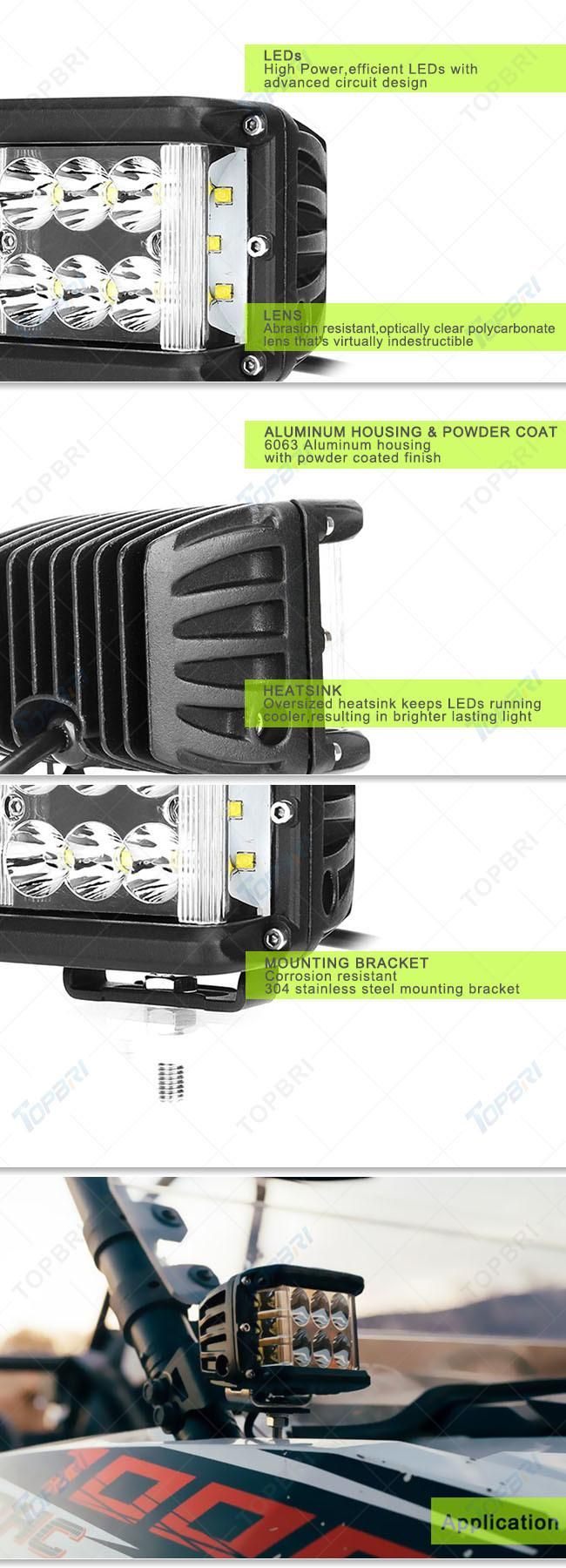 Wholesale RGB 60W CREE LED Work Lights with Side Shooter for off Road Truck Bike