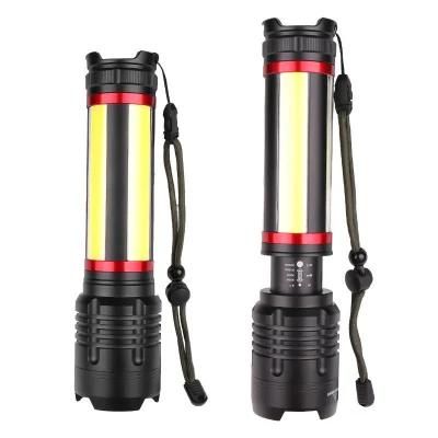 360&deg; 4 Faces Battery Powered Rechargeable Waterproof Aluminum LED Work Camping Hand Torch LED Flashlight