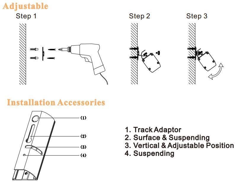 Aluminum Profile 50W LED Linear Trunking Lighting System