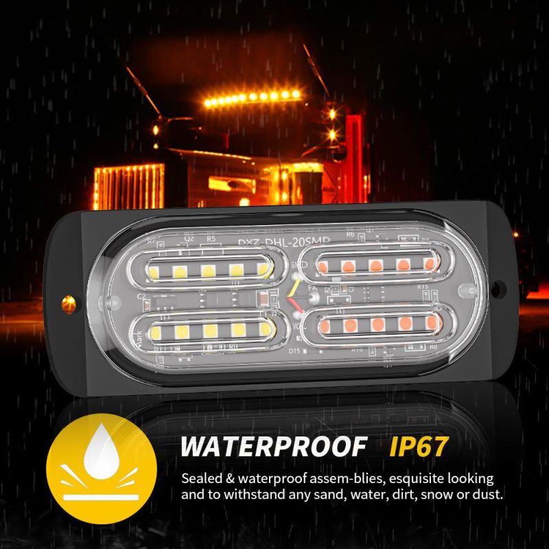 Dxz Warning Strobe Light 6 LED 18W Surface Mount Emergency Lights for off Road Vehicle ATV SUV Trucks