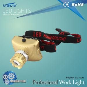 Plastic Small LED Head Light with Golden Color (HL-LA0607)