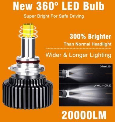 New 360 Degree Headlight Focos LED H1 H7 LED 360 Hb3 Hb4 9012 H4 20000lm Faros LED Bombillas Luces LED H4