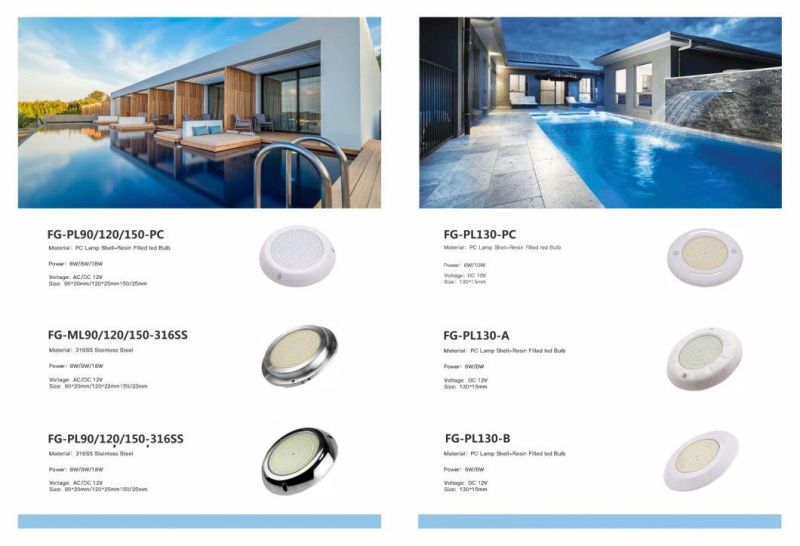 Hot Sales ABS Surface Mounted LED Underwater Swimming Pool Light Piscina De Luz LED Wiith Universal Bracket