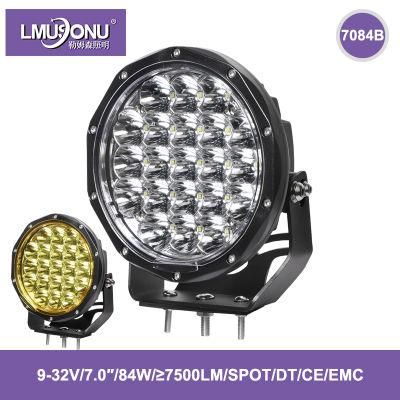 7084b LED Driving Lights 7.0 Inch 84W 7500lm Spot Beam Dt Connector