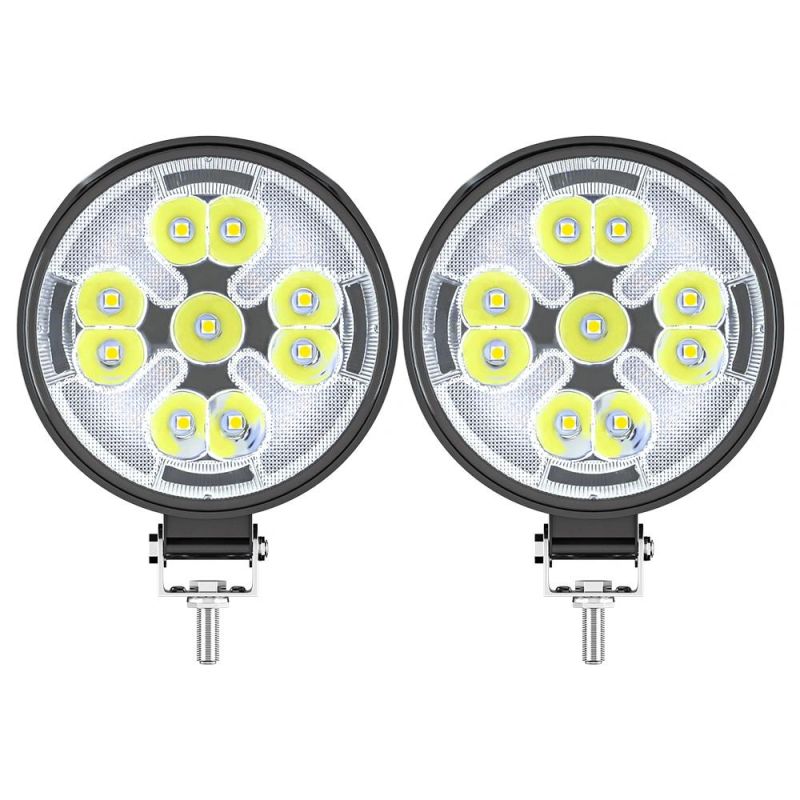 Dxz Flash LED Work Light 3inch Mini 21SMD Ultra Bright Spot+DRL Round Light for Vehicle/Motorcycle/Truck/Car/ATV