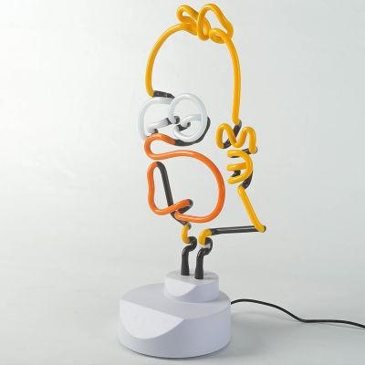 USB Power Desktop Neon Lamp Neon Light with Plastic Base