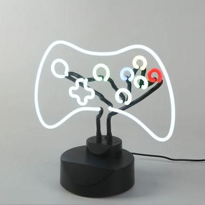 Yijiao Decoration Glass Neon Light up Sign Desk Sculpture Lamp