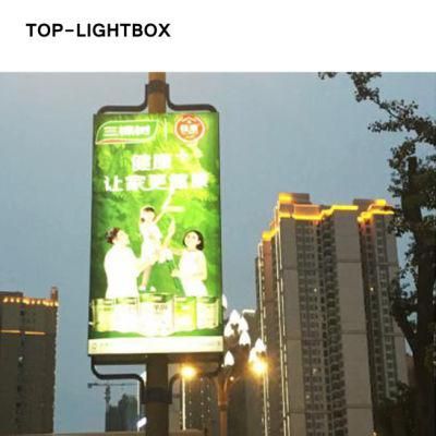 Street Lamp Pole LED Lightbox Billboard with Solar