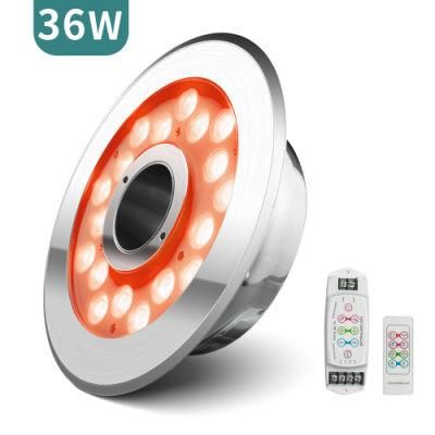 36W RGB IP68 Stainless Steel LED Underwater Light Outdoor Waterproof LED Underwater Light