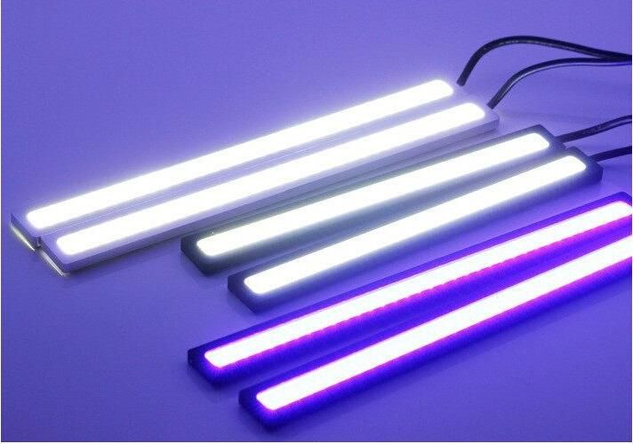 Red Blue White Yellow Color 2 PCS Set Waterproof Aluminum High Power 6W 6000k Xenon Slim COB LED Lamp DRL Daylight Driving Daytime Running Light