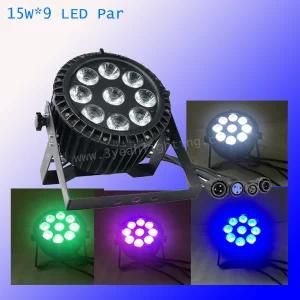 Waterproof Stage Light 9PCS 15W LED Full Colo LED PAR Can