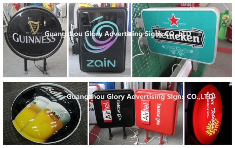Advertising Manufactured Outdoor Display Light Box Illuminated Round Lightbox Sign