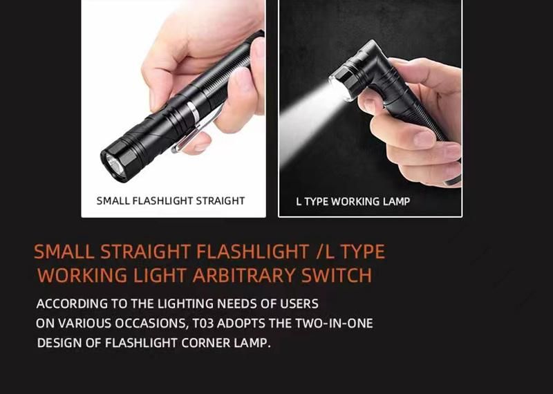 New Design Type C Rechargeable LED Flashlight Zoom Aluminum LED Work Light Torch & Flashlight Zoom LED Flashlight Aluminium Tactical Flashlight