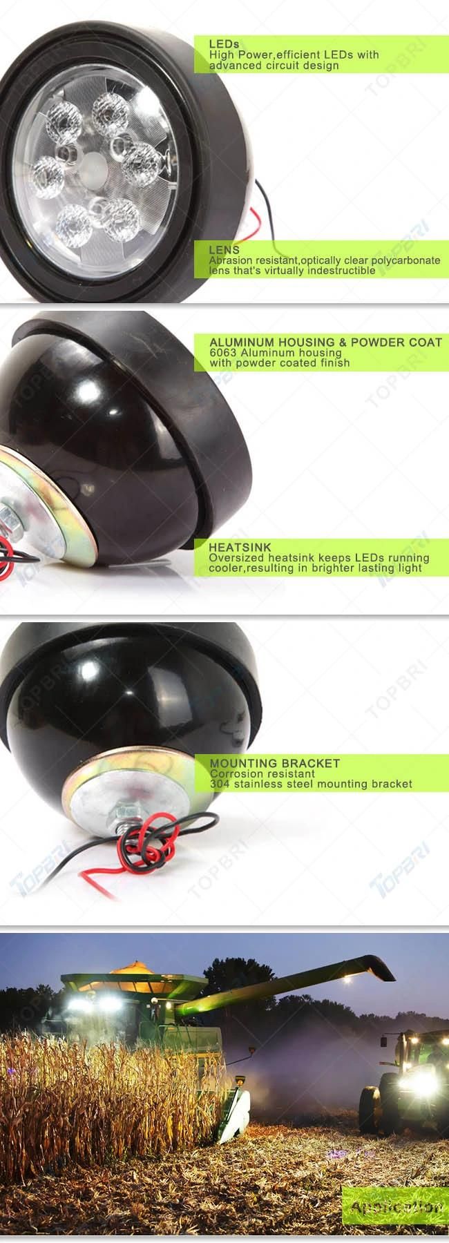 5inch 18W LED Agricultural Work Lamp for Farm Machine