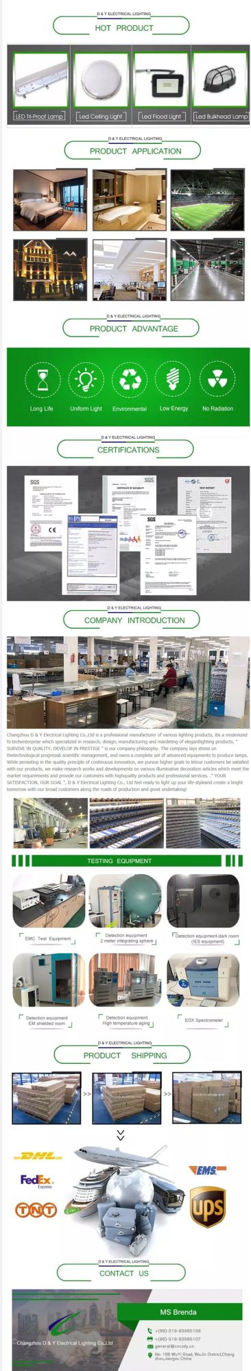 Fixed Luminaire LED Waterproof Light Underground Parking
