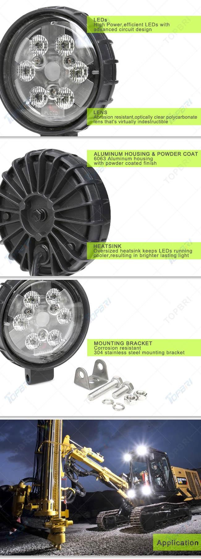 4inch 12V 18W COB Round LED Work Light for Motorcycle
