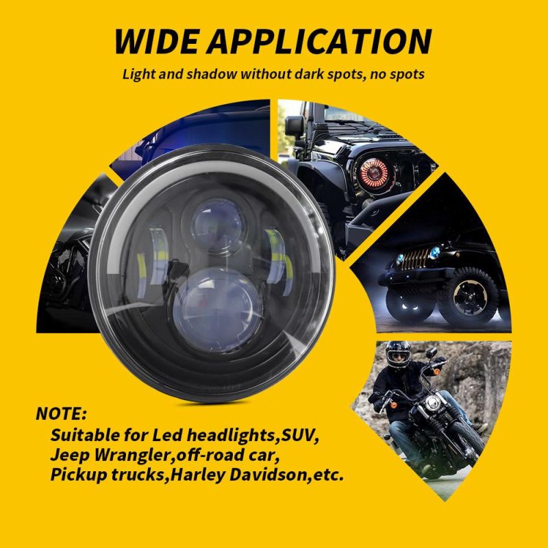 Dxz 7 Inch 6LED Thick Half Roud for Jeep Wrangler Offroad 45W LED Work Light Auto Parts Waterproof Lamp