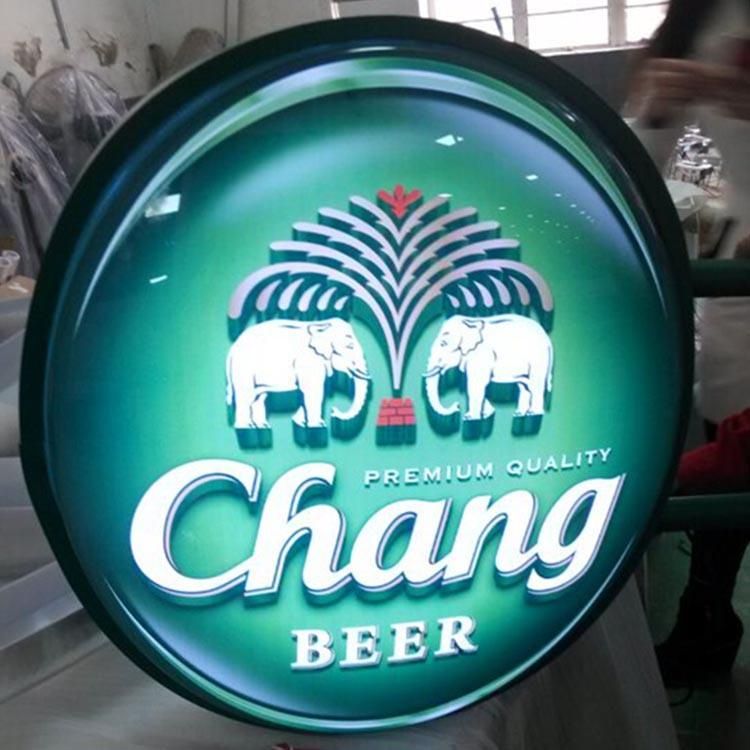 Outdoor Chang Beer Sign Board Advertising Signage 3D Logo Names Bottle Top Light Box