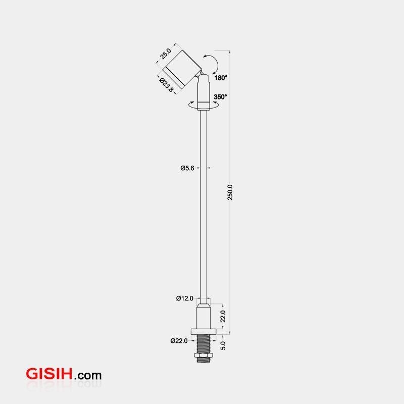 Silver/Black Showcase Cabinet LED Pole Light (LC7316DC-N)
