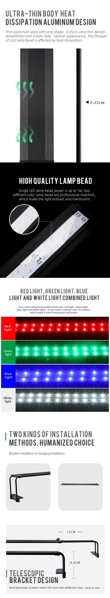 Weefine Wholesale Price LED Aquarium Light for Fish Tank with Bluetooth APP Control (MA14)