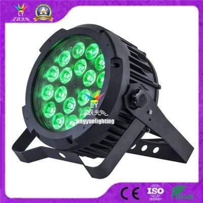 Outdoor DMX Lighting 18X18W 6in1 RGBWA UV LED Flat PAR