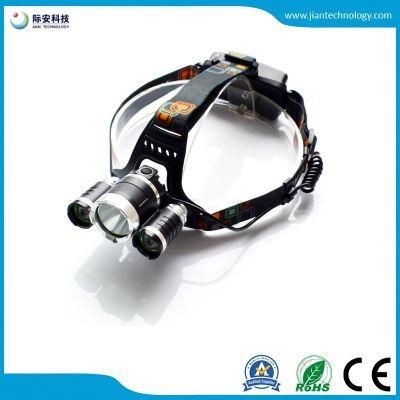 3 Head CREE T6 LED Rechargeable Headlamp