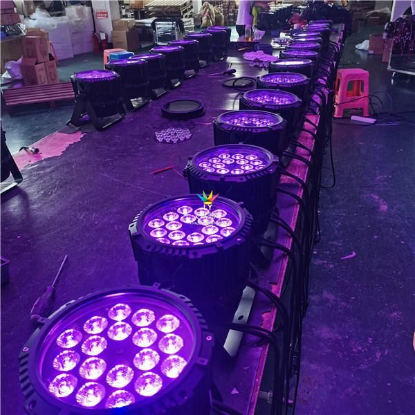 18W Rgbaw UV 18PCS Flat Stage PAR 64 LED Stage Lights