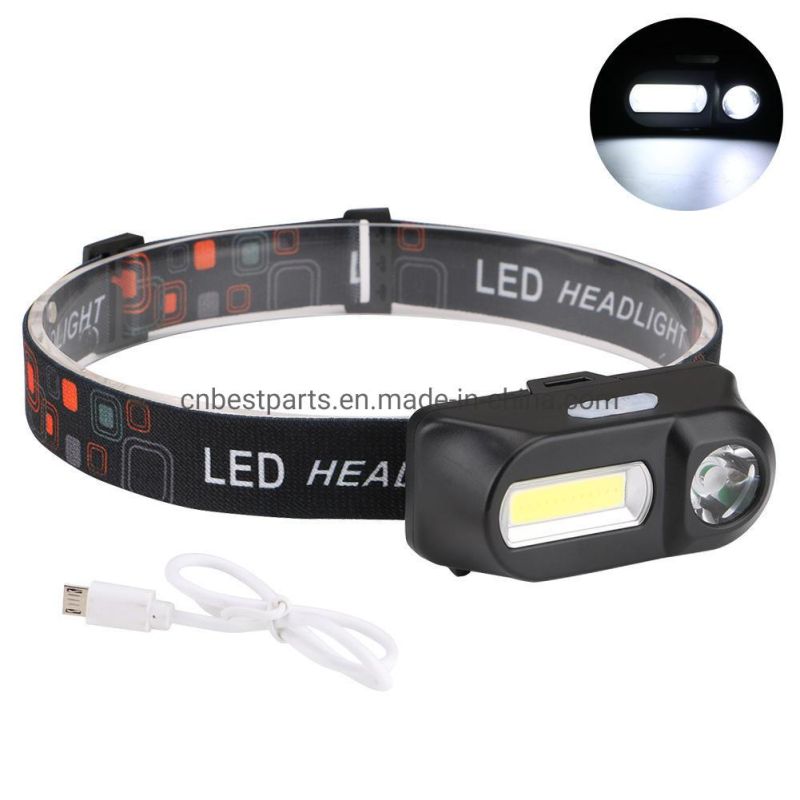 Flashing Warning 7 Modes Head Torch Lamp Hot 18650 Battery Rechargeable Head Frontal Torch Light Emergency Headlight Rechargeable COB LED Headlamp