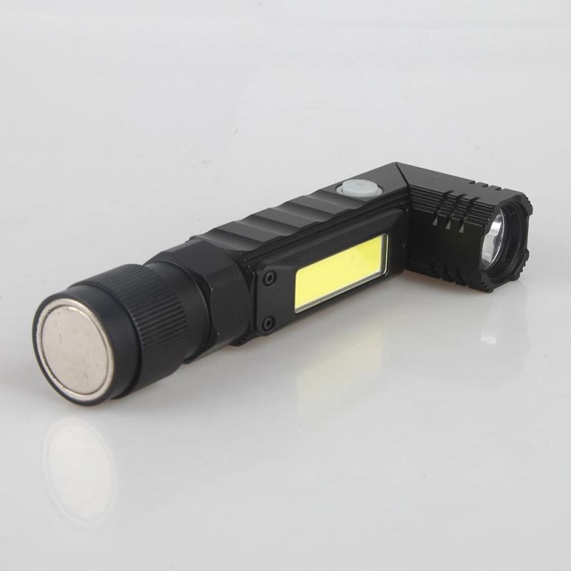 Yichen New Design Rechargeable LED Flashlight with Dual Emergency Light and Rotation Head