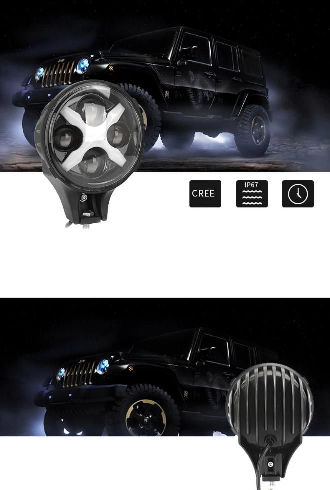 Jeep Cherokee, Wrangler LED Modified Spotlight Car Front Bumper, Roof Headlights LED Work Light 60W 6 Inch