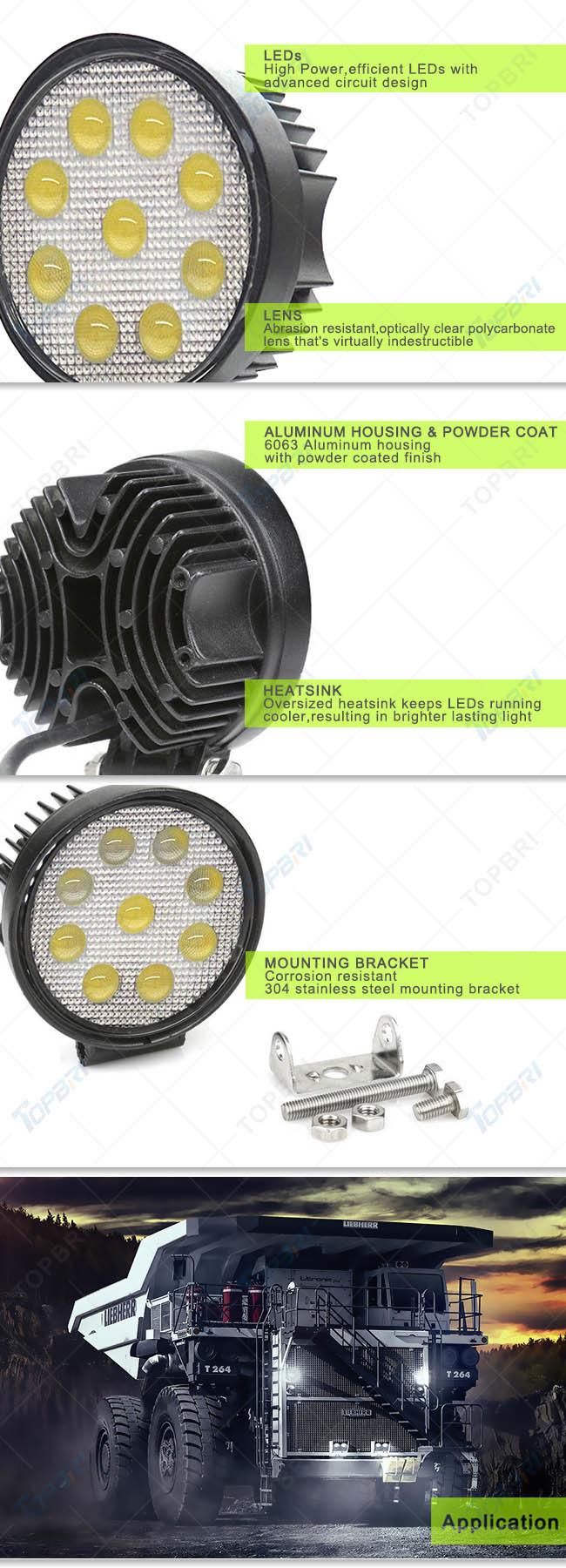 4inch 12V 27W CREE LED Truck 4X4 Driving Work Lights