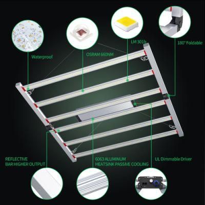 Hydronics Cultivation 680W Waterproof Foldable Dimmable LED Grow Light Full Spectrum Grow Light Bar for Indoor Plants