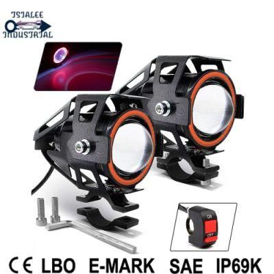 Factory Supply Motorcycle Lights Bulb Fog Headlight LED Driving Light Spotlight Driving Lights White Halo Ring Hi/Low Beam