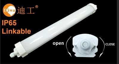 New IP65 Waterproof and Linkable LED Batten Lamp Dw-LED-Zj-65
