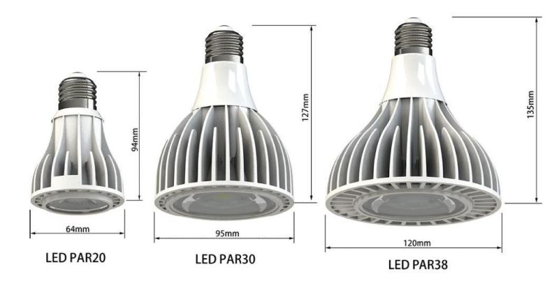 AC85-265V Warm White 3000K 3500K 5700K E26 E27 25W CRI98 Full Spectrum PAR30 LED Globe Bulb