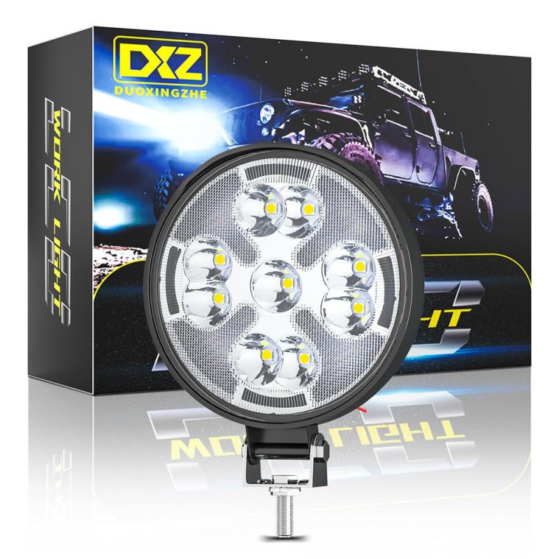 Dxz Car LED Work Light Bar 4X4 Offroad Headlight 21SMD Double Color Spotlights for SUV ATV Motorcycle Flashing
