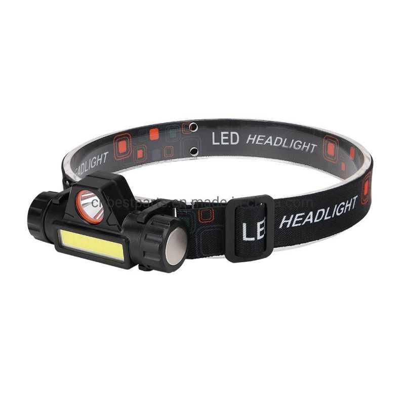 Waterproof Outdoor Head Torch Lamp Rechargeable 18650 LED Head Torch Light with Adjustable Degree Portable Headlamp for Camping COB LED Headlamp