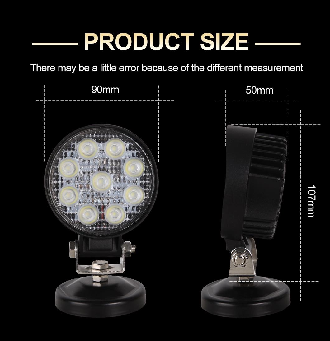 Car Accessories 27W LED Work Light Waterproof Offroad LED Work Light