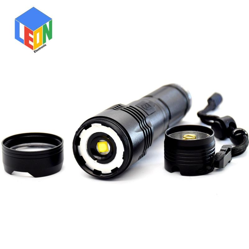 High Power Rechargeable Outdoor Camping Search Work Aluminum LED Flashlight with Zoom in and Zoom out Function