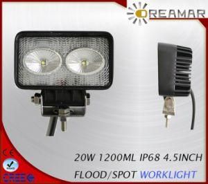 20W 1200lm 4.5inch Pi68 LED Work Light for Driving Car