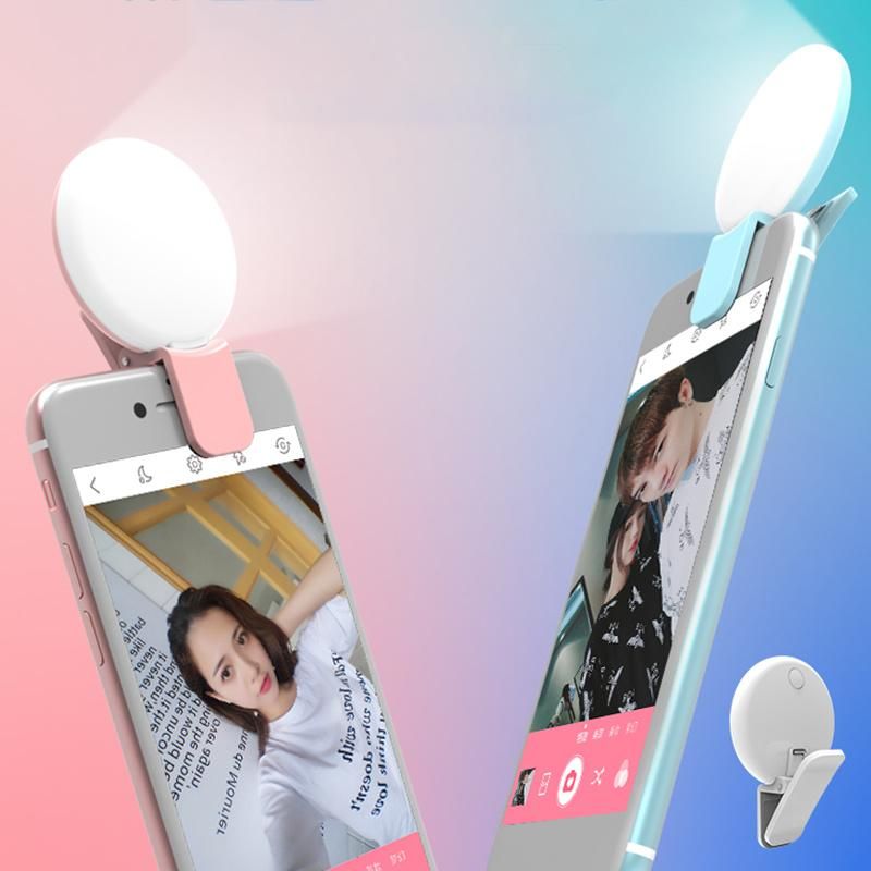 LED Ring Selfie Light for Smart Phone Selfie Ring Light Rk14 with Mirror, Warm Light