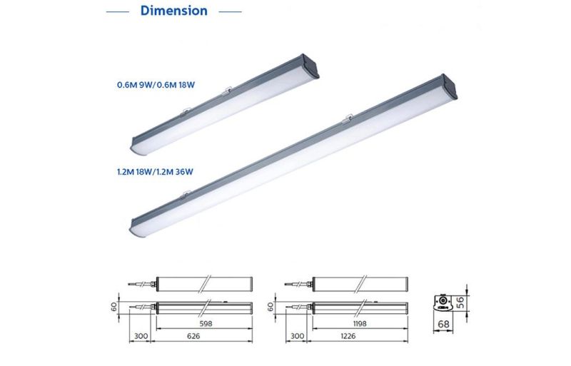 Waterproof IP65 Wt066c 9W/18W/36W LED Tri-Proof Lighting