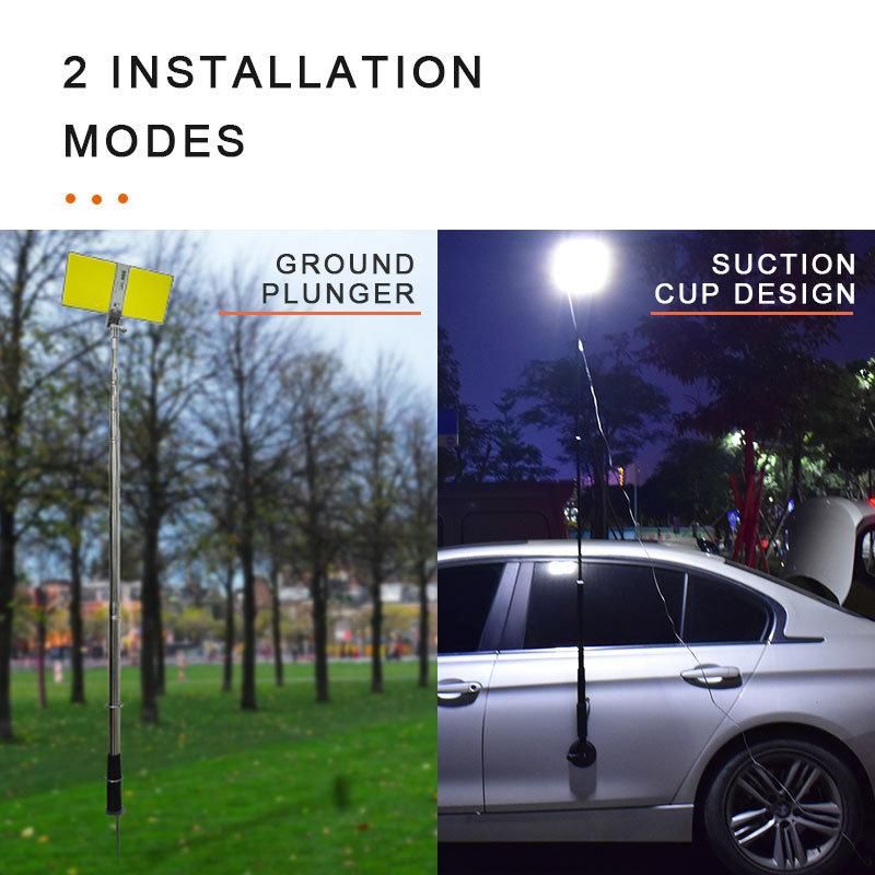 Lowest Price Portable Multifunction Outdoor Emergency LED COB Telescopic Pole Lamp Camping Light